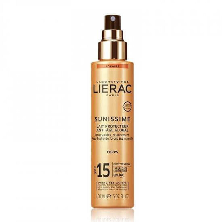 Latte protettivo energizzante per il corpo SPF 15 Sunissime, 150 ml, Lierac