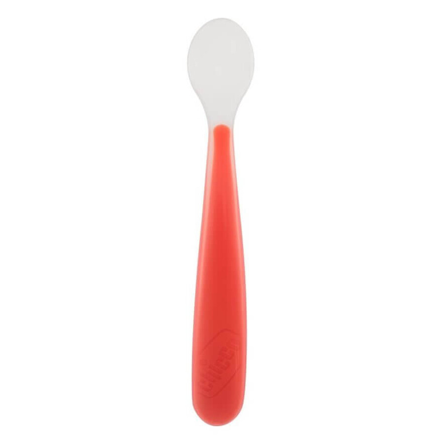 Red silicone spoon, +6 months, Chicco