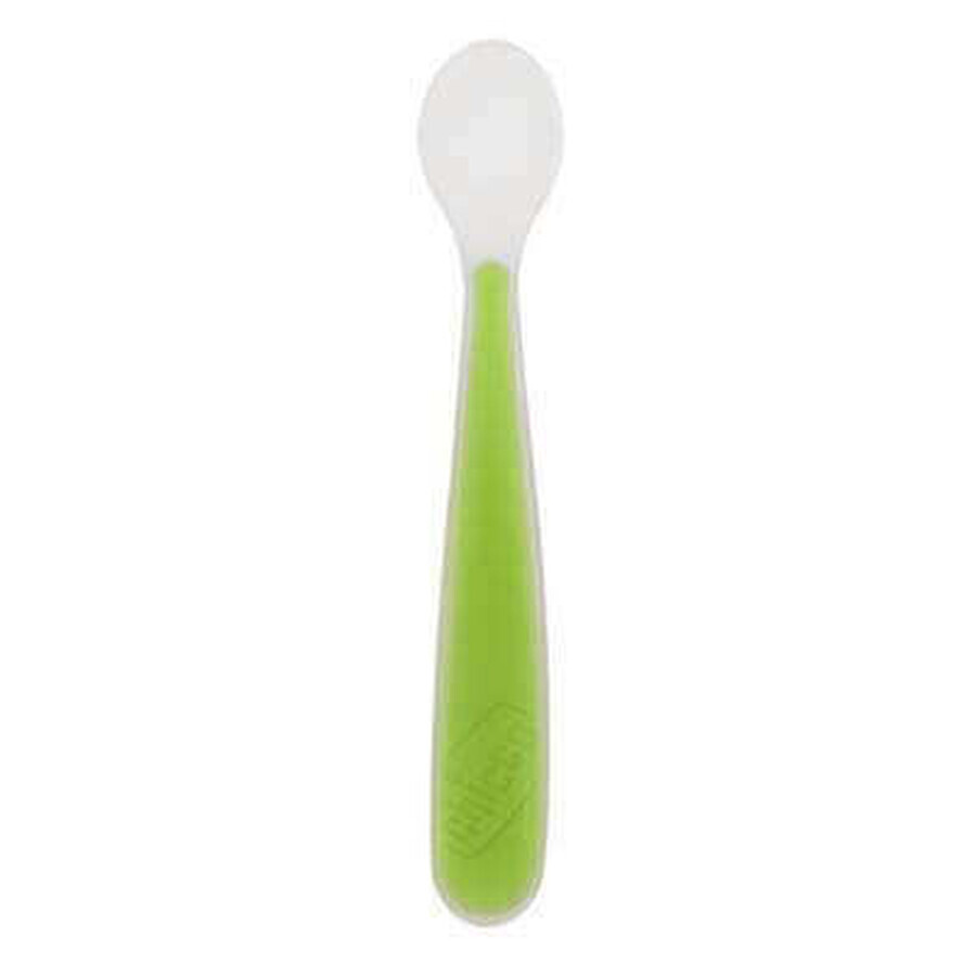 Green silicone spoon, +6 months, Chicco