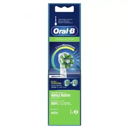 CrossAction Electric Toothbrush Replacement Heads, EB50-4, 2 pieces, Oral-B