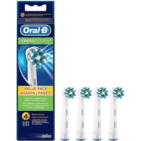 Testine di ricambio per spazzolino elettrico CrossAction, EB50-4, 4 pezzi, Oral-B