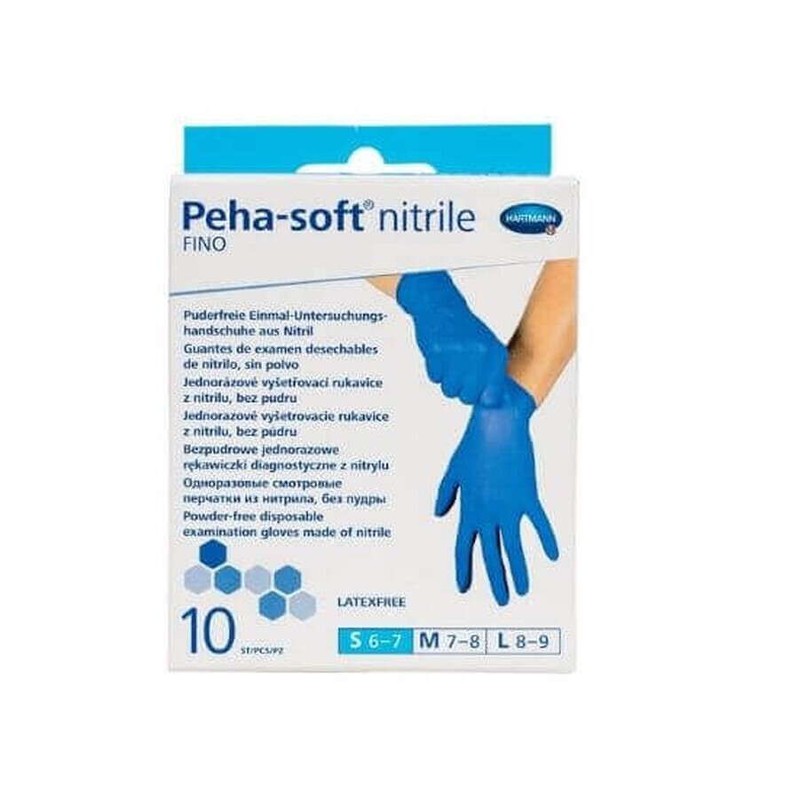 Guanti in nitrile blu Fino, Peha Soft, 10 pezzi Taglia S, Hartmann