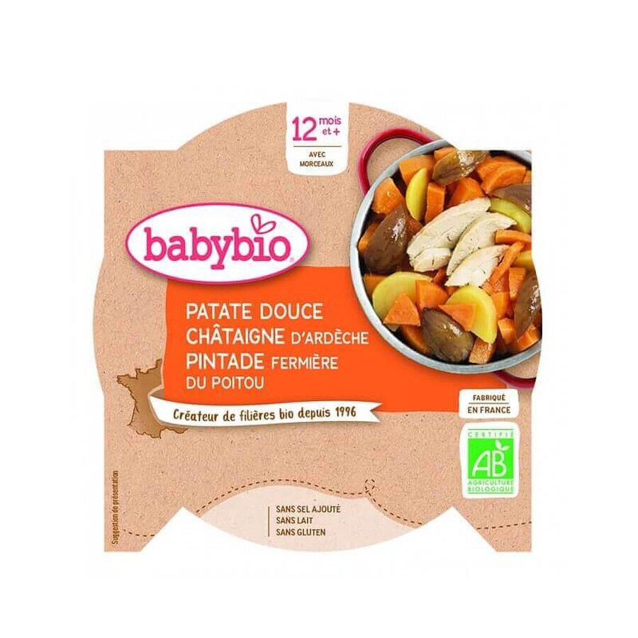 Menu sweet potato, carmine and chestnut, +12, 230g, BabyBio