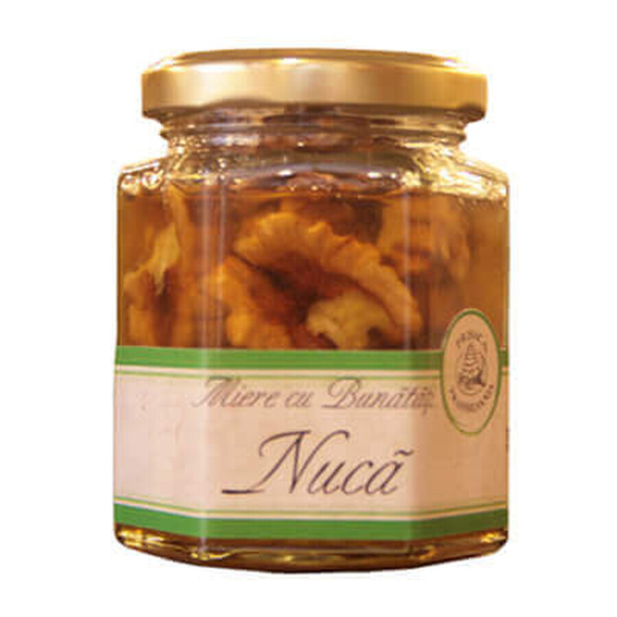 Miele con pezzetti di noci, 200 g, Prisaca Transilvania