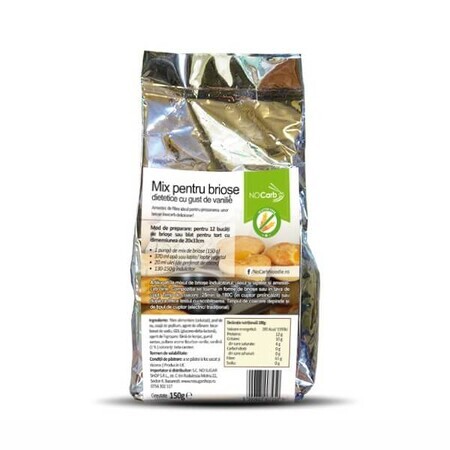 NoCarb low carb, diet, sugar free, mezcla para magdalenas sabor vainilla, 150g, No Sugar Shop