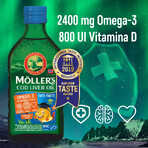 Omega 3 cod liver oil with tutti-frutti flavour for children, 250 ml, Möller's