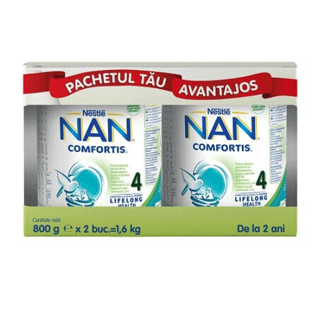 Pacchetto vantaggioso Nan 4 Comfortis, +2 anni, 2x 800 gr, Nestlè