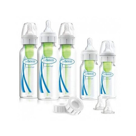 Anti colic bottle pack, throat ingurst, PP, options plus, Dr. Browns