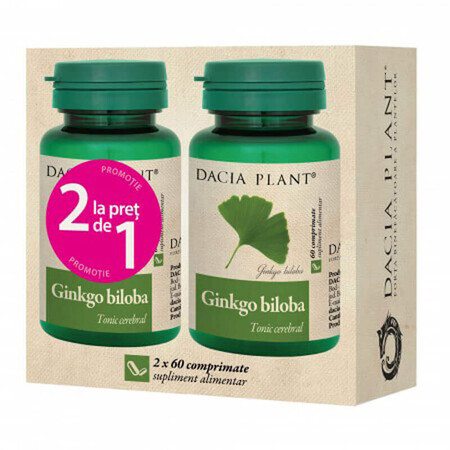 Ginkgo Biloba 2 pack para 1, 60 comprimidos, Dacia Plant