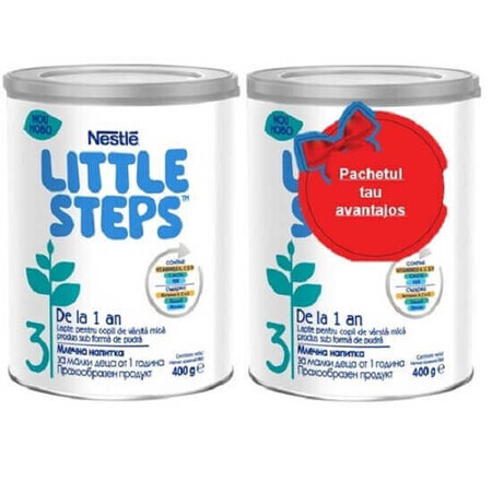 Confezione Piccoli Passi 3, Latte per bambini piccoli, Da 1 anno, 2x400 gr, Nestlé