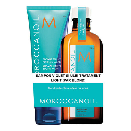 Pacchetto shampoo e trattamento per capelli biondi, 100+200ml, Moroccanoil