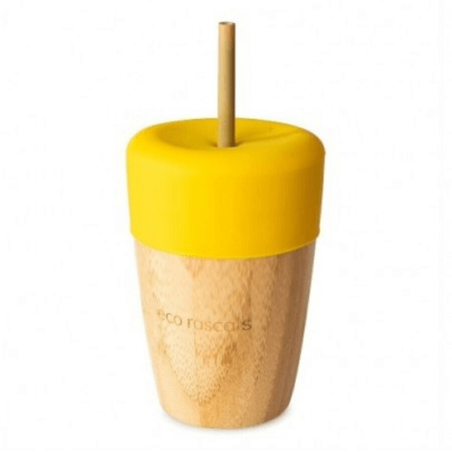 Bicchiere di bambù, giallo, 240 ml, Eco Rascals
