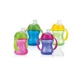 Drop Stop Cup with handles and super teat Vari Flo, 240 ml, 6 months+, 4040003, Nuby