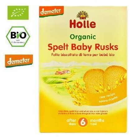 Pane secco ecologico di farro, +6 mesi, 200 g, Holle Baby Food