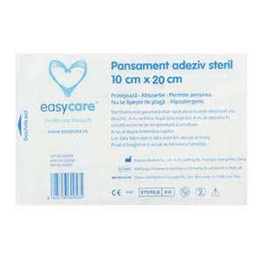 Sterile adhesive dressing with absorbent pad, 10x20 cm, EasyCare