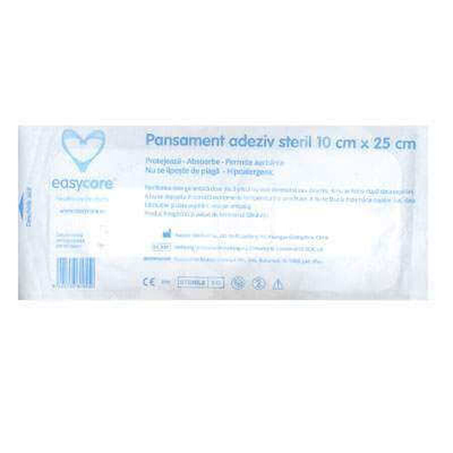 Pansement adhésif stérile avec tampon absorbant, 10x25 cm, EasyCare