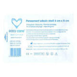 Sterile adhesive dressing with absorbent pad, 6x8 cm, EasyCare