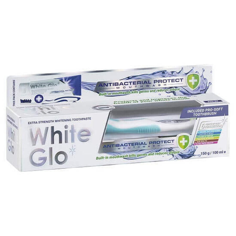 Antibacterial Protect Toothpaste with Mouthwash, 100ml, White Glo