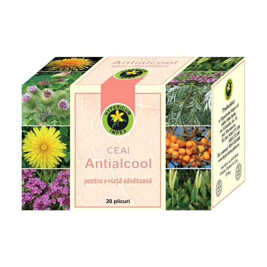 Anti-alcohol tea, 20 sachets, Hypericum