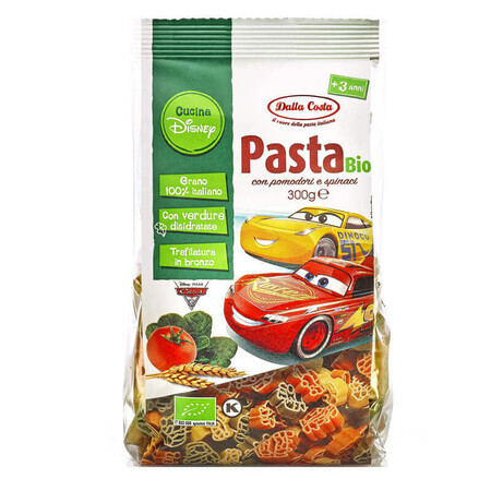 Organic pasta made of tricolour durum wheat Cars, 300 g, Dalla Costa