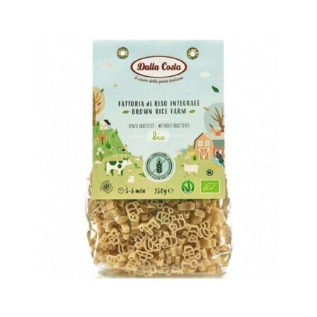 Organic farm pasta from brown rice gluten free, 250, Dalla Costa