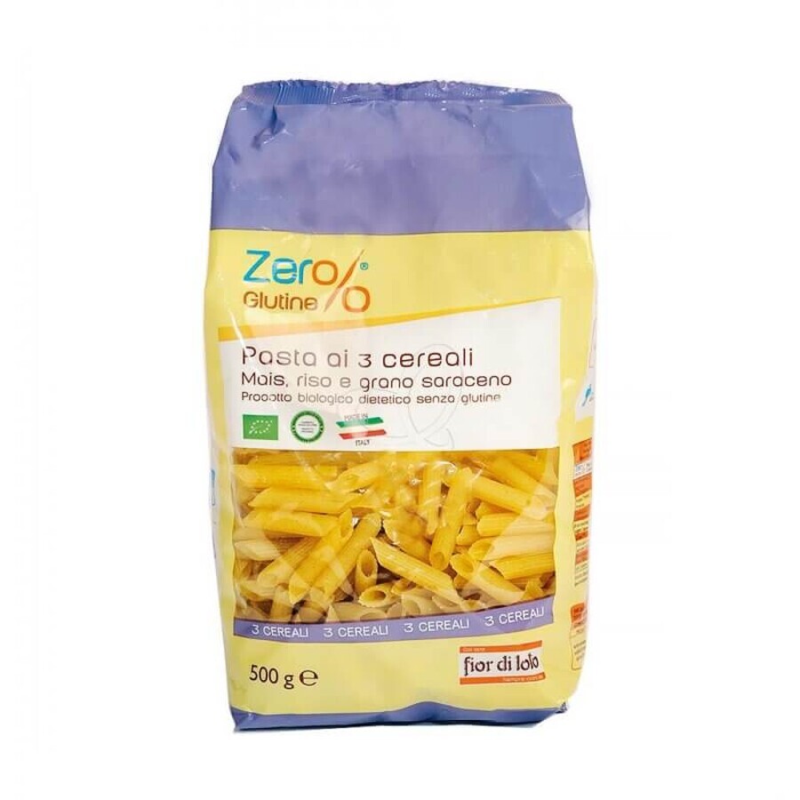 Zero% Glutine Penne 3 Cereali Biologico 500g