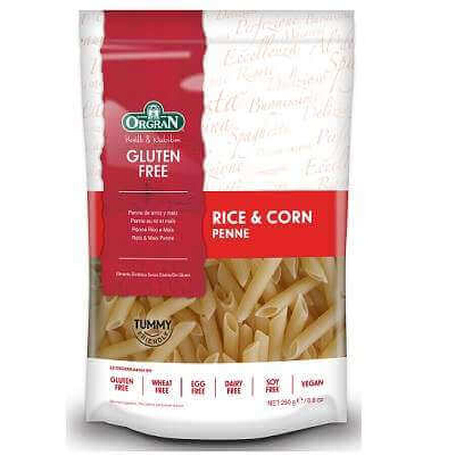 Penne riso e mais senza glutine, 250 g, Orgran