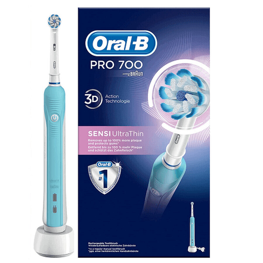 Oral-B Pro 1 700 Braun Spazzolino Elettrico Ricaricabile + 1 Testina Di Ricambio