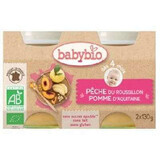 Organic puree with peaches and apples, +4 months, 2x 130g, BabyBio