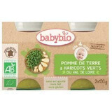 Purè di patate e fagiolini bio, +4 mesi, 2x 130g, BabyBio