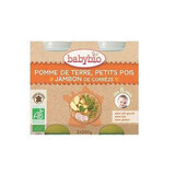 Organic mashed potatoes, peas and Correze ham, +8 months, 2x 200g, BabyBio