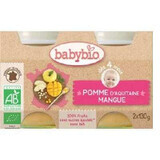 Organic apple and mango puree, +4 months, 2x 130g, BabyBio