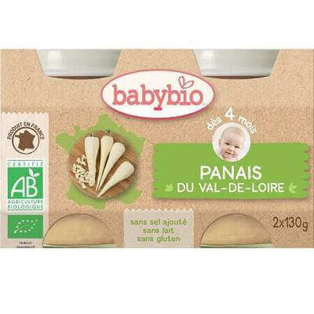 Purea di pastinaca biologica, +4 mesi, 2X130g, BabyBio