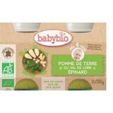 Organic spinach puree, +4months, 2X130g, BabyBio