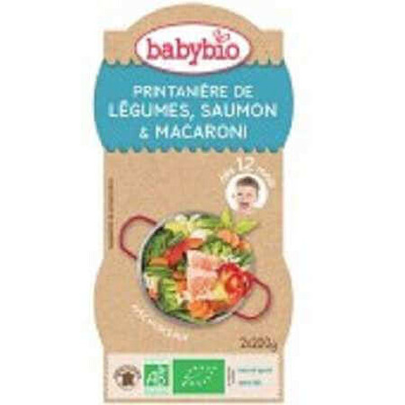 Purea Bio Menu di verdure e salmone, +12 mesi, 2x200g, BabyBio