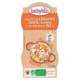 Organic puree menu of vegetables, rice and turkey meat, +8months, 2X200g, BabyBio