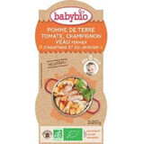 Organic puree of tomatoes, mushrooms and veal, +8 months, 2 x 200g, BabyBio