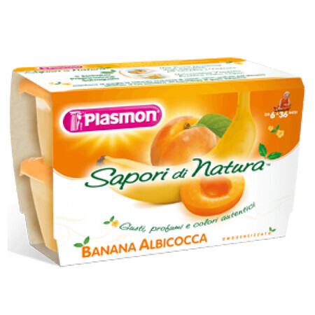 Puré de albaricoque y plátano Sapori di Natura, 4x 100g, Plasmon