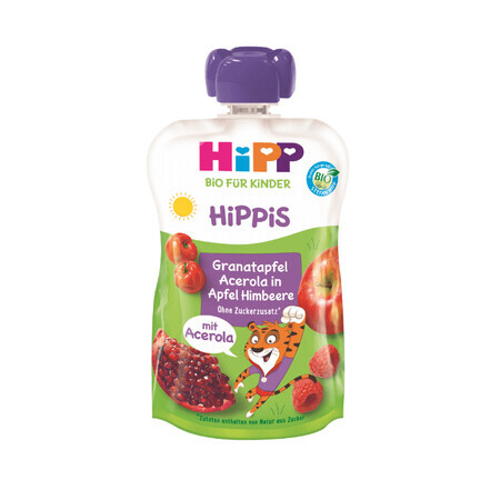 Purea di frutta con melograno, acerola, mela e lampone Hippis, 100 g, Hipp