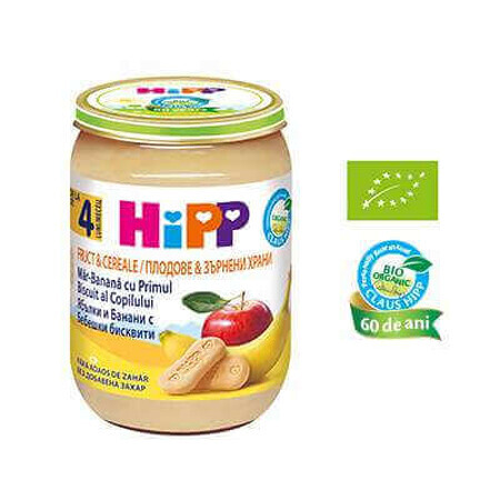 Puré de frutas y cereales, +4 meses, 190 g, Hipp