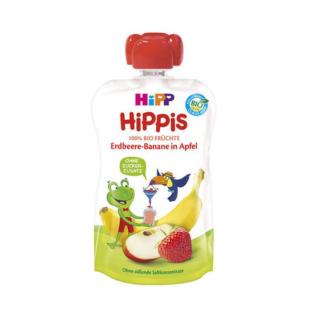 Purea di mele, fragole e banane HiPPiS, +12 mesi, 100 g, Hipp