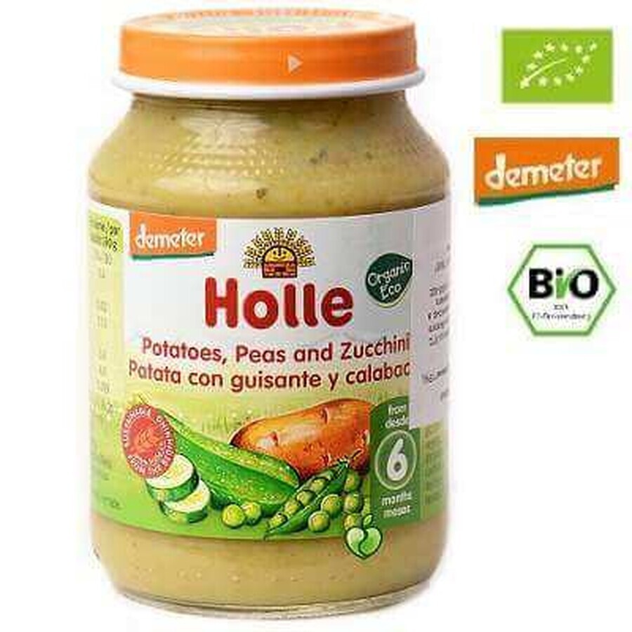 Eco aardappelpuree, doperwten en courgette, +6 maanden, 190 g, Holle Babyvoeding