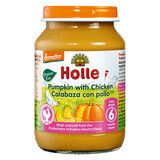 Purea ecologica di zucca e pollo, +6 mesi, 190 g, Holle Baby Food