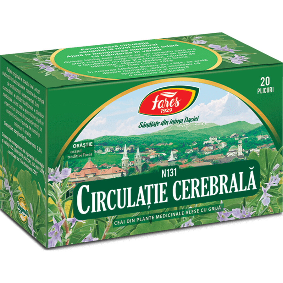 Cerebral Circulation Tea, N131, 20 bustine, Fares