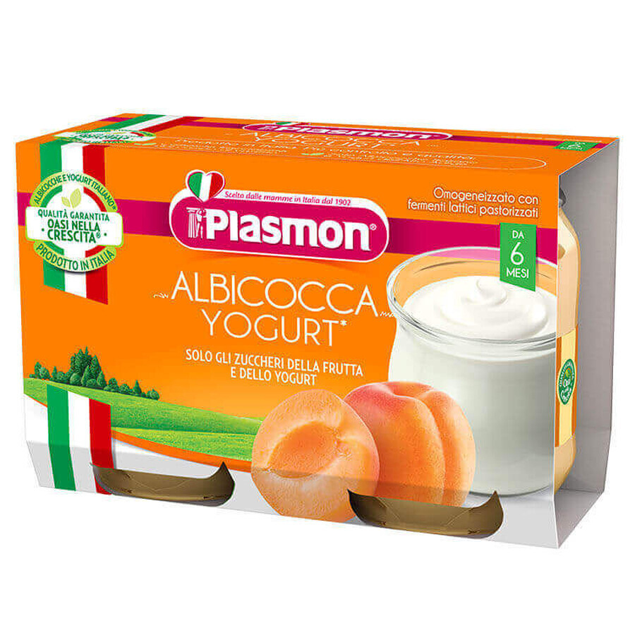 Apricot and yoghurt snack, +6 months, 2x120 g, Plasmon