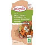 Piure Meniu din dovleac Butternut si branza Roquefort, 2x 200 gr, Babybio