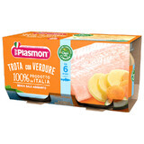 Homogenised mashed trout with vegetables, +6 months, 2x 80 g, Plasmon