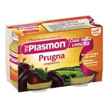 Purea di prugne omogeneizzata, +4 mesi, 2x 104g, Plasmon