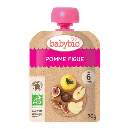 Pouch Organic Apple and Fig Puree, 90 g, Babybio