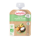 Organic Pouch puree of apples, pears and coconut, 85 g, Babybio